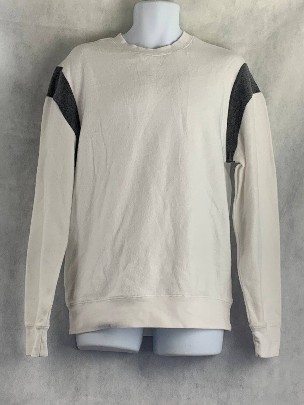 And Now This Men's Reverse Fleece Long Sleeve Sweatshirt, White, Medium